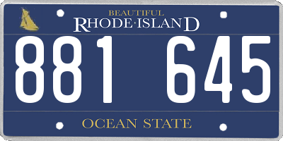 RI license plate 881645