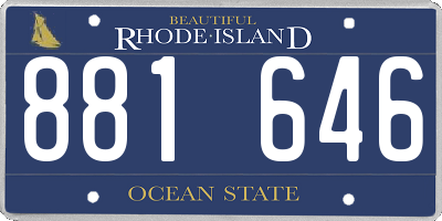 RI license plate 881646