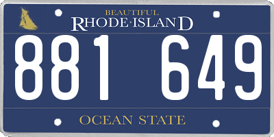 RI license plate 881649