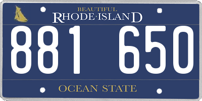 RI license plate 881650