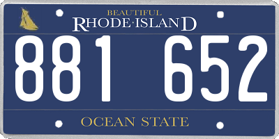 RI license plate 881652