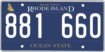 RI license plate 881660