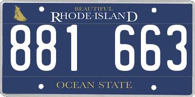 RI license plate 881663