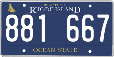 RI license plate 881667