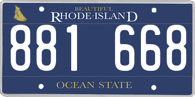 RI license plate 881668