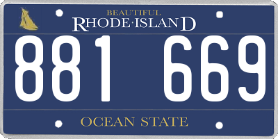 RI license plate 881669