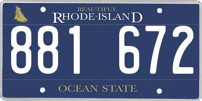 RI license plate 881672