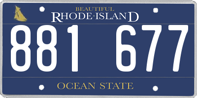 RI license plate 881677