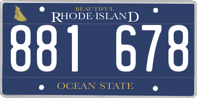 RI license plate 881678