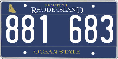 RI license plate 881683