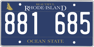RI license plate 881685