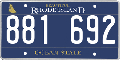 RI license plate 881692