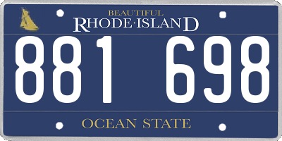 RI license plate 881698