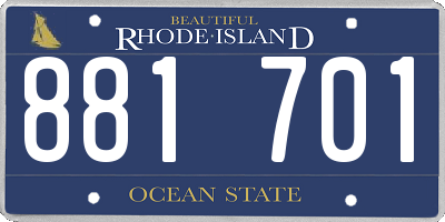 RI license plate 881701