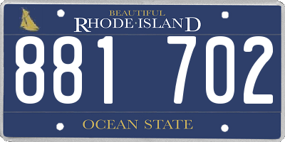 RI license plate 881702