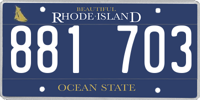 RI license plate 881703