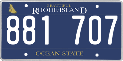 RI license plate 881707