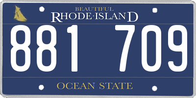 RI license plate 881709