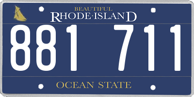 RI license plate 881711