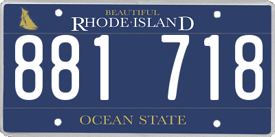 RI license plate 881718