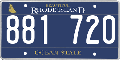 RI license plate 881720
