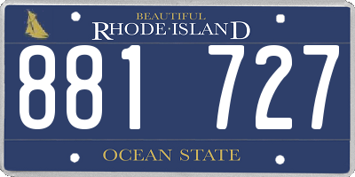 RI license plate 881727