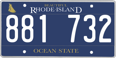 RI license plate 881732