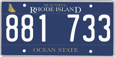 RI license plate 881733