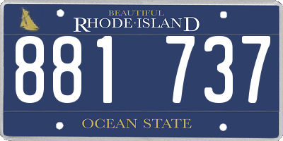 RI license plate 881737