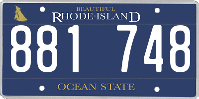 RI license plate 881748