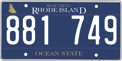 RI license plate 881749