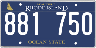 RI license plate 881750