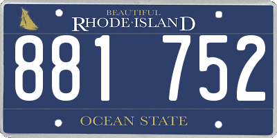 RI license plate 881752
