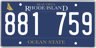 RI license plate 881759