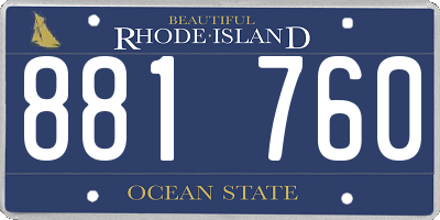 RI license plate 881760