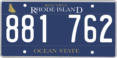 RI license plate 881762