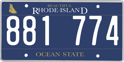 RI license plate 881774
