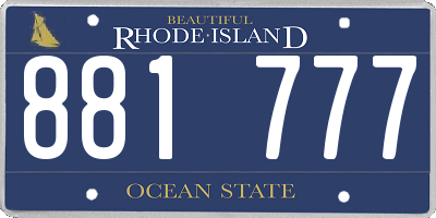 RI license plate 881777