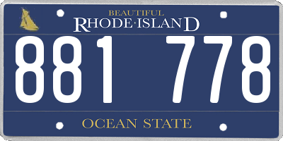 RI license plate 881778