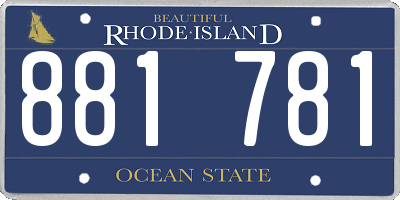 RI license plate 881781