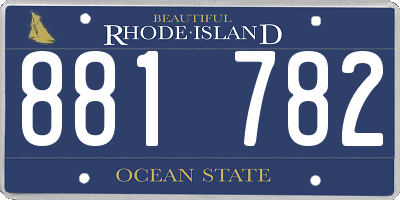 RI license plate 881782
