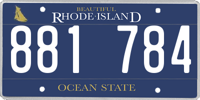 RI license plate 881784