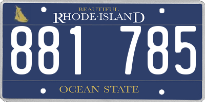RI license plate 881785