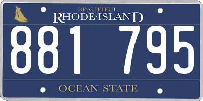RI license plate 881795