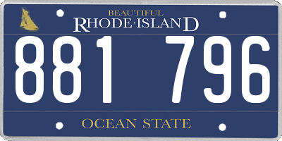 RI license plate 881796