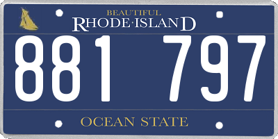 RI license plate 881797