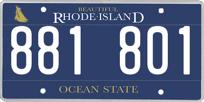 RI license plate 881801