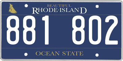 RI license plate 881802