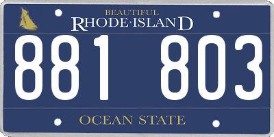 RI license plate 881803