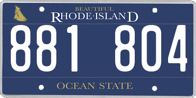 RI license plate 881804